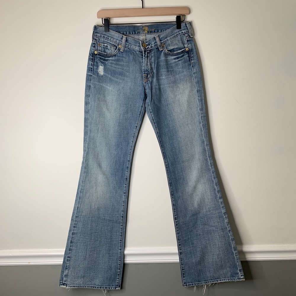 7 For All Mankind Distressed Flare Jeans